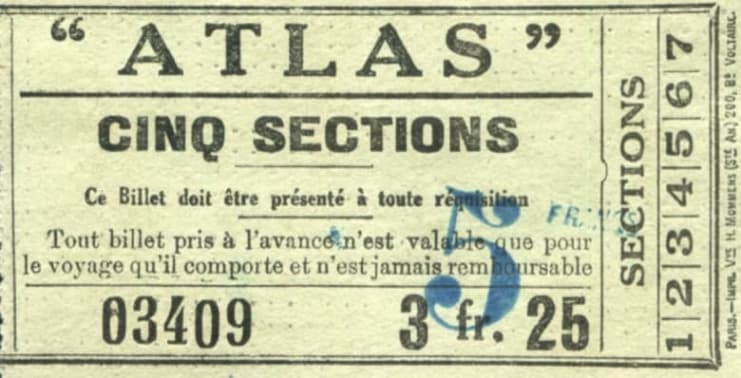 Atlas ticket / billet