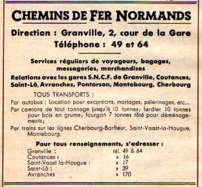 CFN advertisement 1950 Cherbourg guide