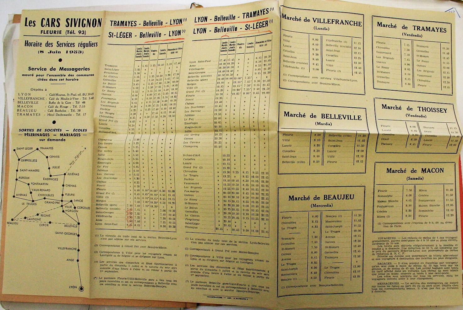 1953 route map and timetable