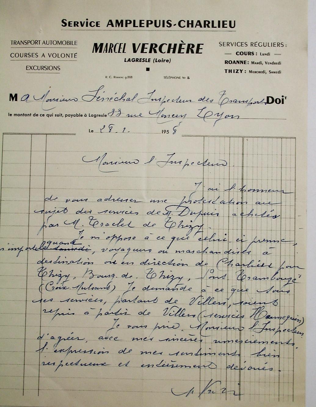 objection letter from Marcel Verchere