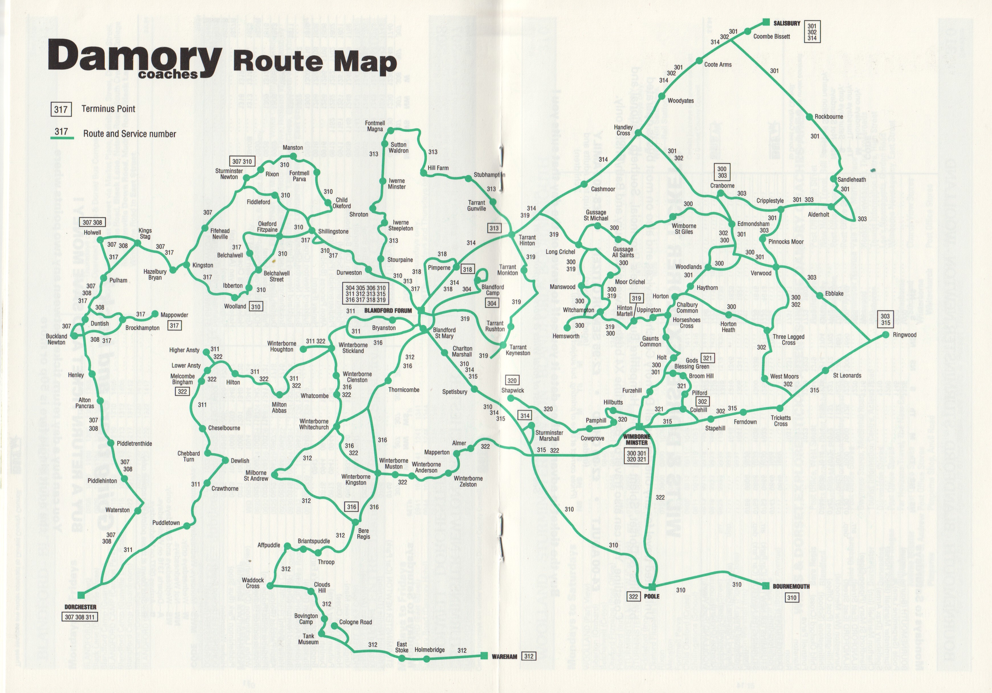 Damory route map 1994
