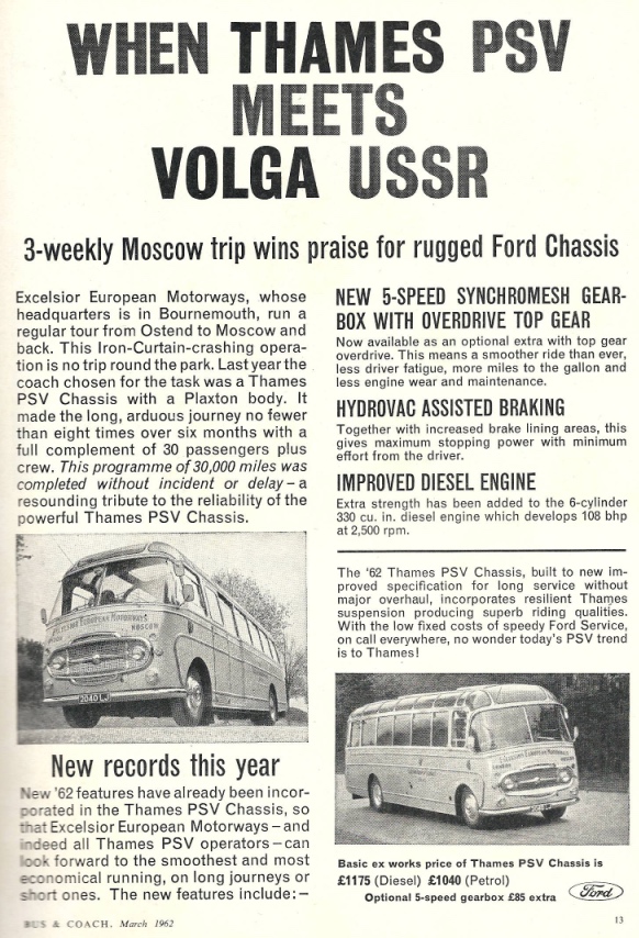 press commnt on the 1962 trip to Russia