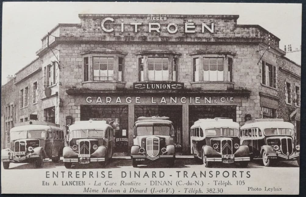 Lancien Citroen garage at Dinan in the 1930s