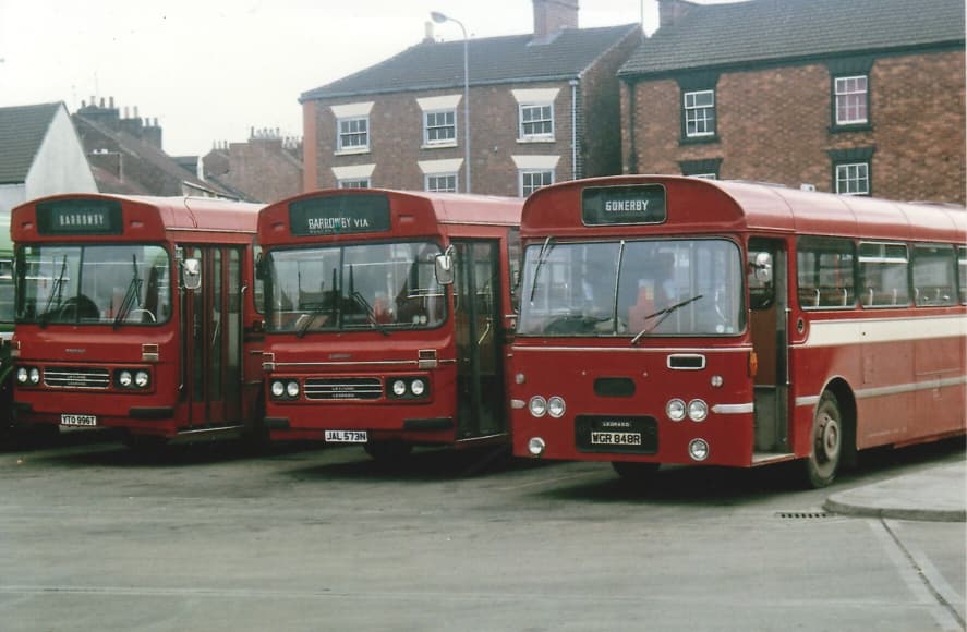 three of Reliance's Leyland Leopards