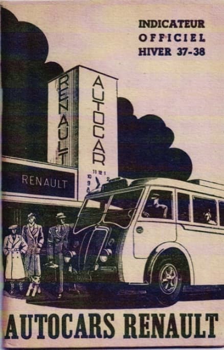 Cover of 1937 Renault timetable