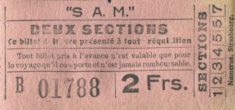 SAM ticket / billet 1920s
