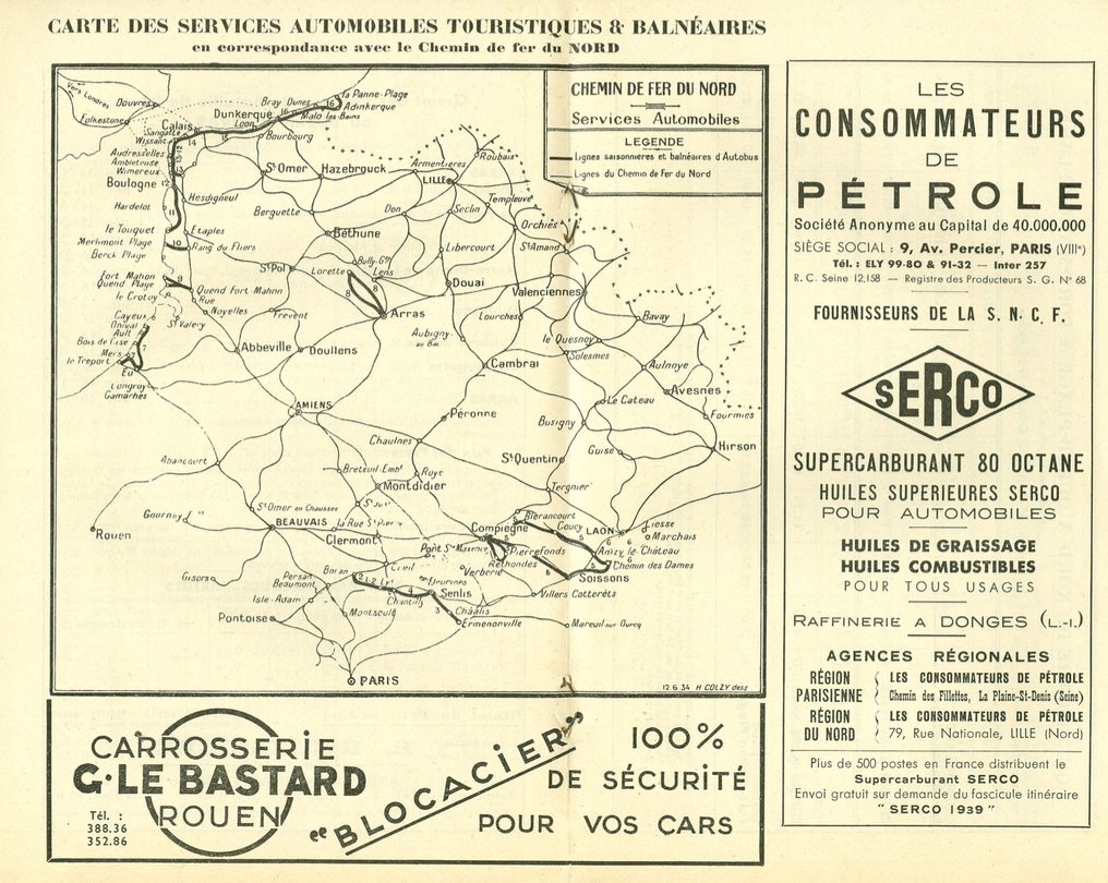 1939 map of STARN routes