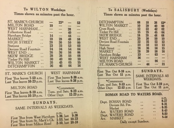 Sparrow & Vincent April 1929 timetable