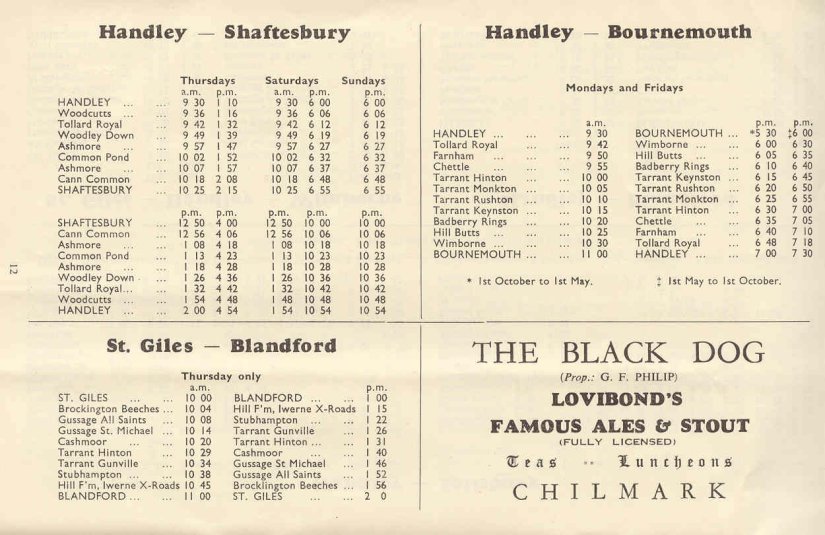 Adams Handley timetable