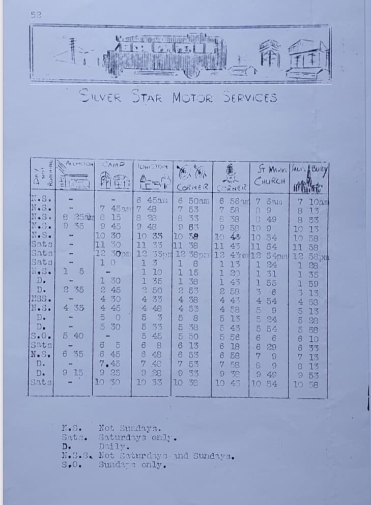 1933 Silver Star timetable