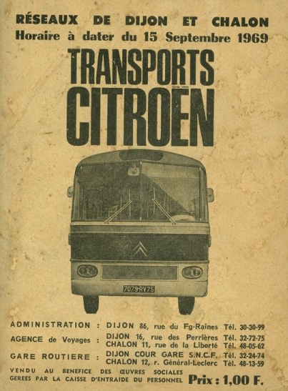 cover timetable Dijon / Chalon 1969