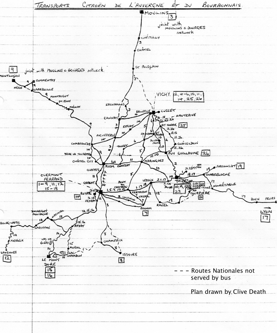 1965 map drawn by Clive Death