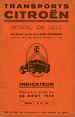 cover of Lille timetable 1933