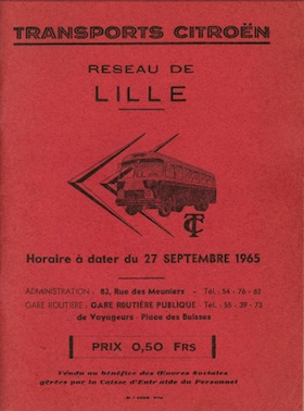 cover Lille timetable 1965