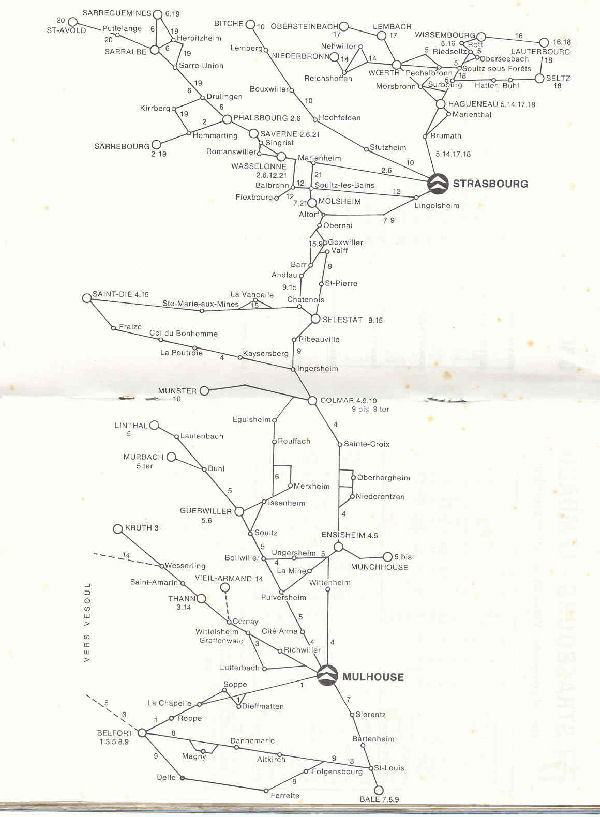mulhouse and strasbourg map 1971
