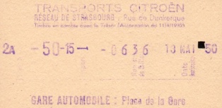 Strasbourg TC ticket 1950