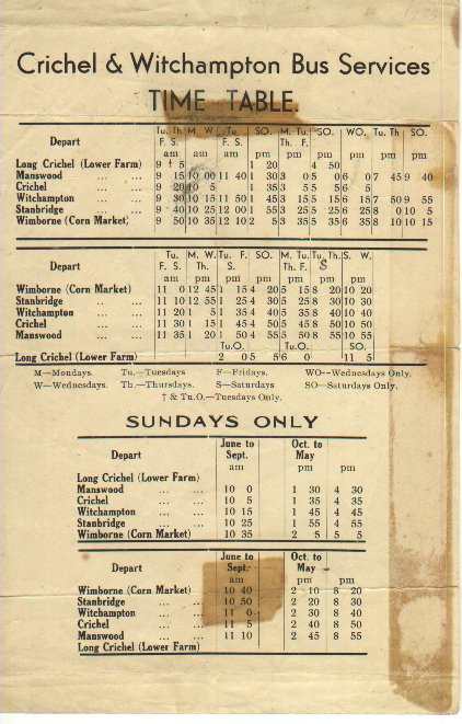 1950 timetable