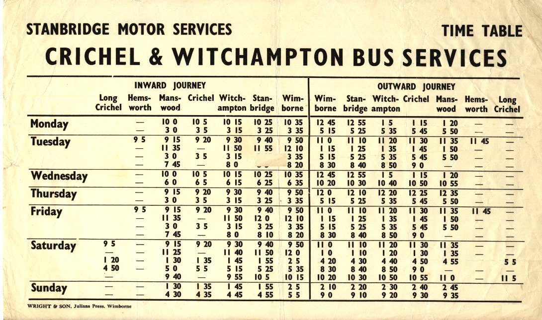 1960 timetable