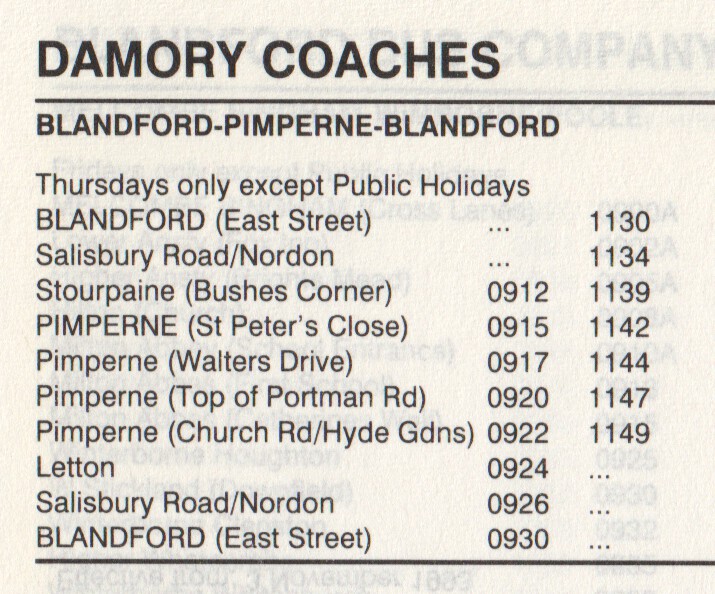 Damory's first bus route