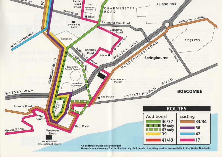 bottom half of route map