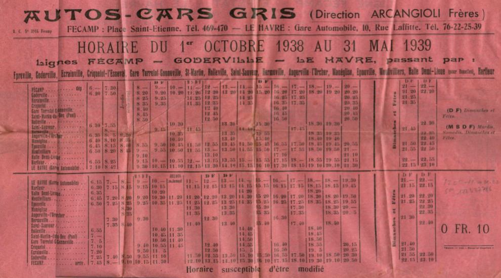 1938 timetable page 1