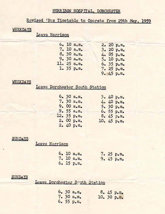 1959 timetable