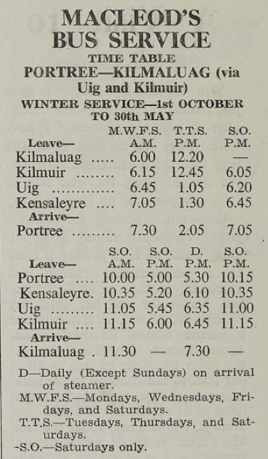 timetable from newspaper