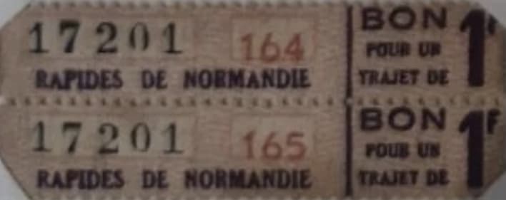 Rapides de Normandie ticket / billet