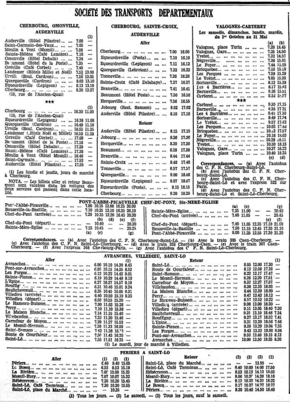 first part of October 1933 SGTD timetable