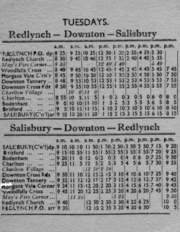 pages from the 1935 Skylark timetable