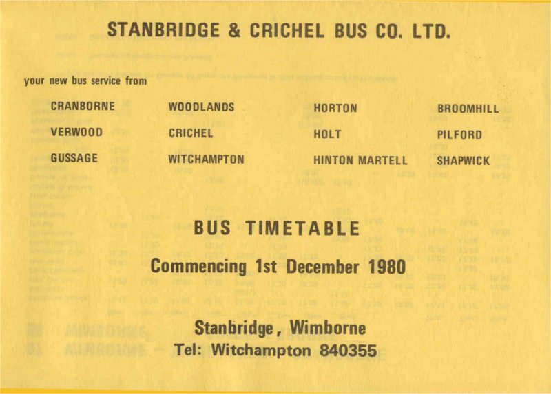 six pages from the December 1980 timetable