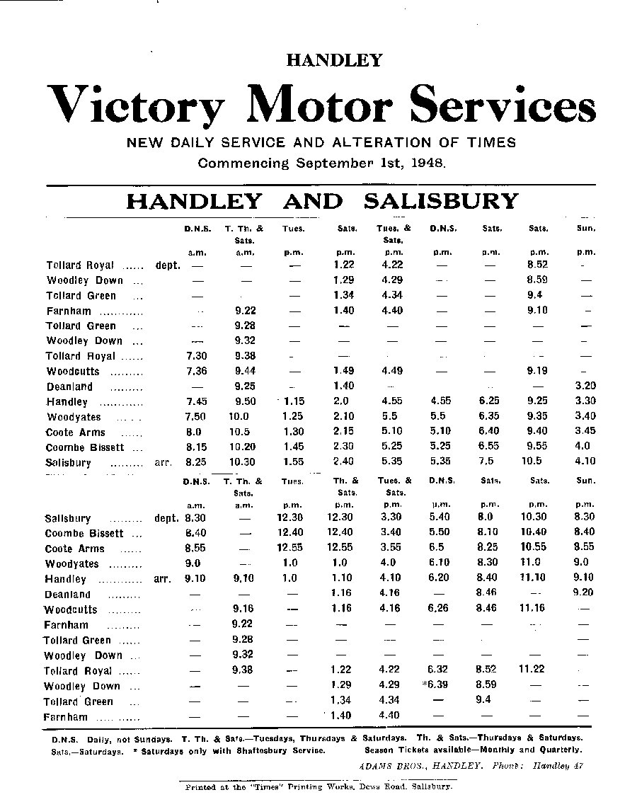 1948 timetable