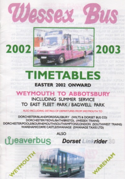 wessexbus weymouth timetable 2002