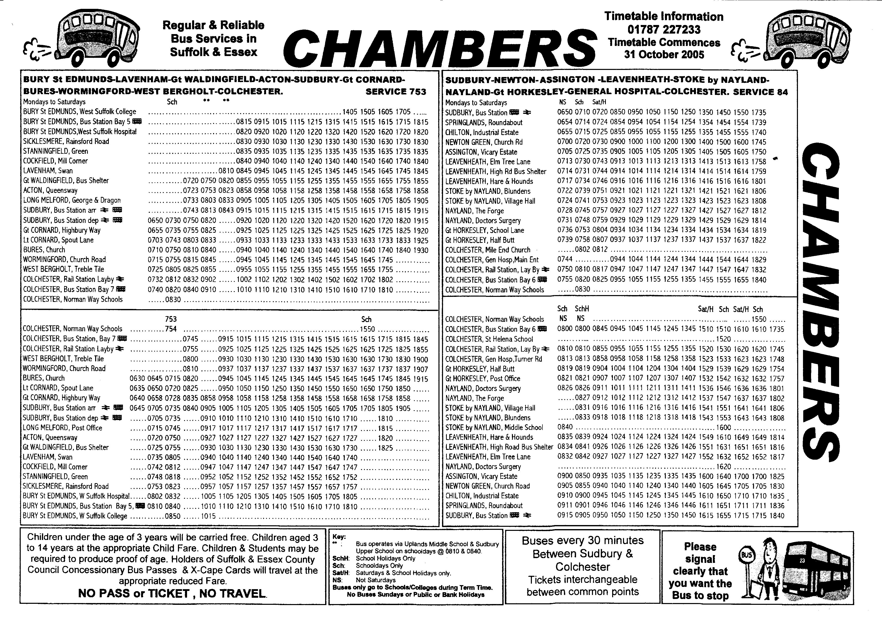 2005 timetable page one