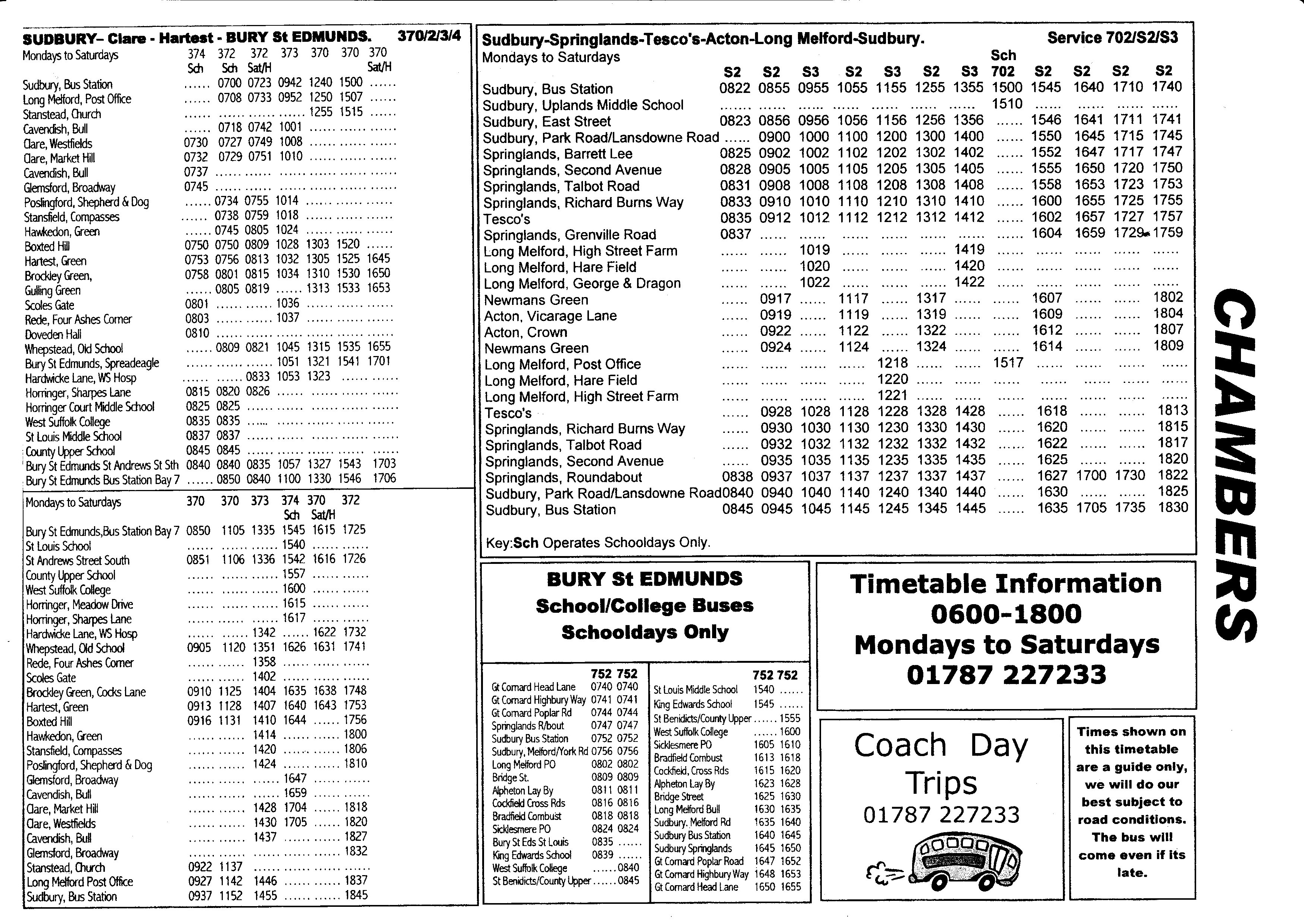 2005 timetable page two